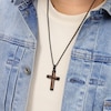 Thumbnail Image 4 of Men's Carbon Fiber Cross Necklace Black Ion-Plated Stainless Steel 24"
