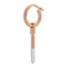 Marco Dal Maso Men's Short Mono Earring Ivory Enamel Sterling Silver/18K Rose Gold-Plated