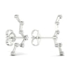 Diamond Pisces Constellation Earrings 1/8 ct tw Round 14K White Gold