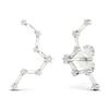 Diamond Pisces Constellation Earrings 1/8 ct tw Round 14K White Gold