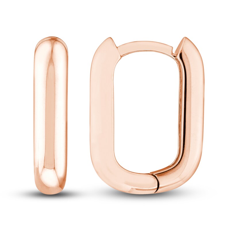 Huggie Earrings 14K Rose Gold 15mm
