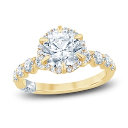Pnina Tornai Lab-Grown Diamond Engagement Ring 2-7/8 ct tw Round 14K Yellow Gold