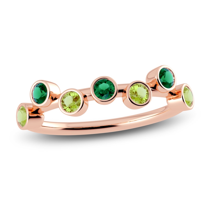 Main Image 1 of Juliette Maison Natural Peridot & Natural Emerald Ring 10K Rose Gold