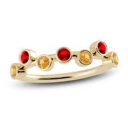 Juliette Maison Natural Citrine & Natural Ruby Ring 10K Yellow Gold