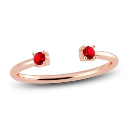 Juliette Maison Natural Ruby Cuff Ring 10K Rose Gold