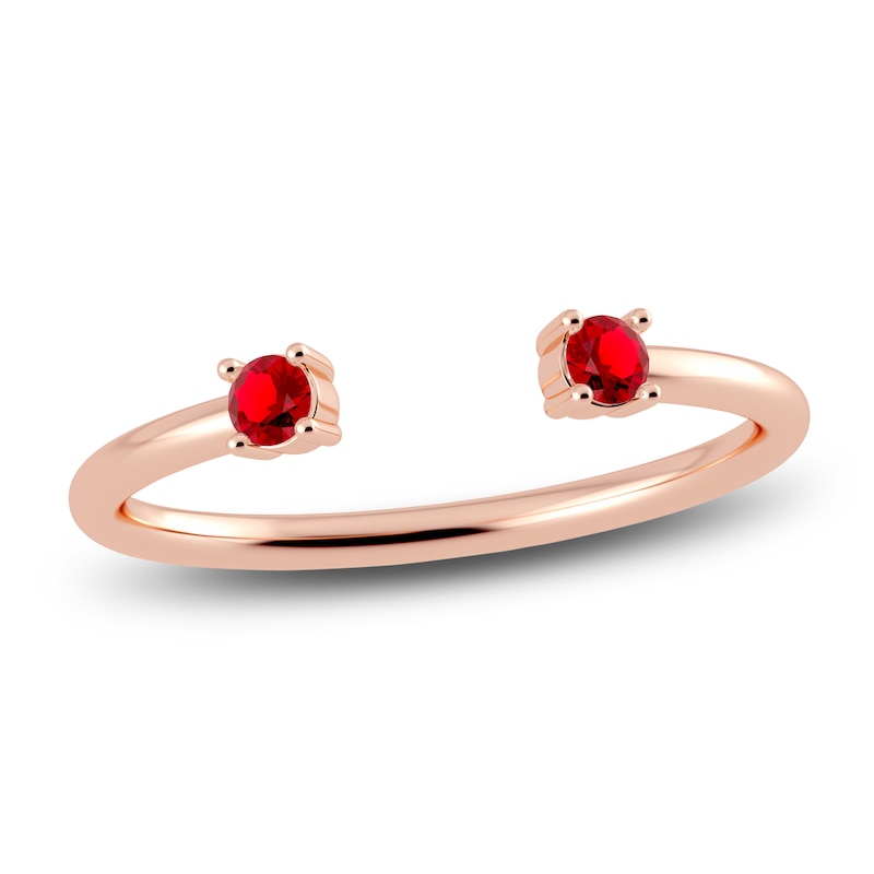 Main Image 1 of Juliette Maison Natural Ruby Cuff Ring 10K Rose Gold