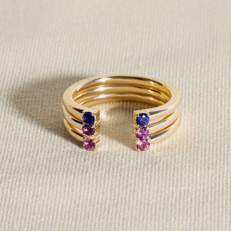 Main Image 4 of Juliette Maison Natural Ruby Cuff Ring 10K Rose Gold