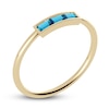 Thumbnail Image 2 of Juliette Maison Natural Blue Zircon Baguette Bar Ring 10K Yellow Gold