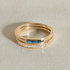 Thumbnail Image 4 of Juliette Maison Natural Blue Zircon Baguette Bar Ring 10K Yellow Gold