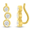Diamond Climber Earrings 1/4 ct tw Round 10K Yellow Gold
