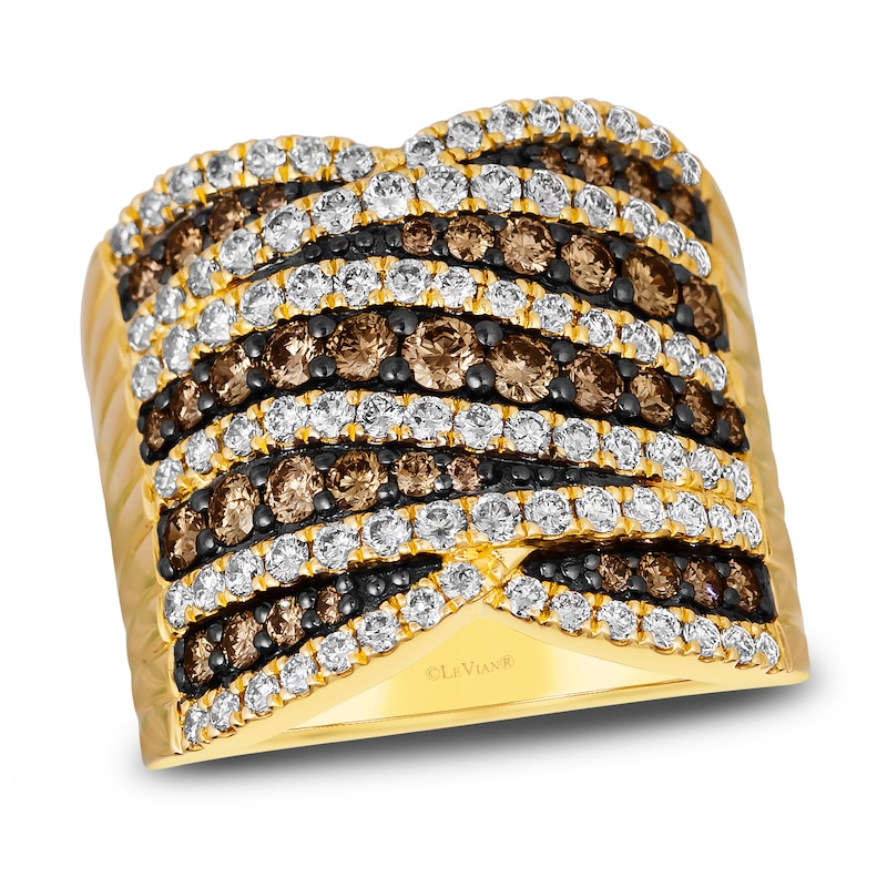 Main Image 1 of Le Vian Wrapped In Chocolate Diamond Ring 2-1/3 ct tw Round 14K Honey Gold