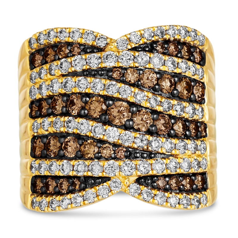 Main Image 3 of Le Vian Wrapped In Chocolate Diamond Ring 2-1/3 ct tw Round 14K Honey Gold