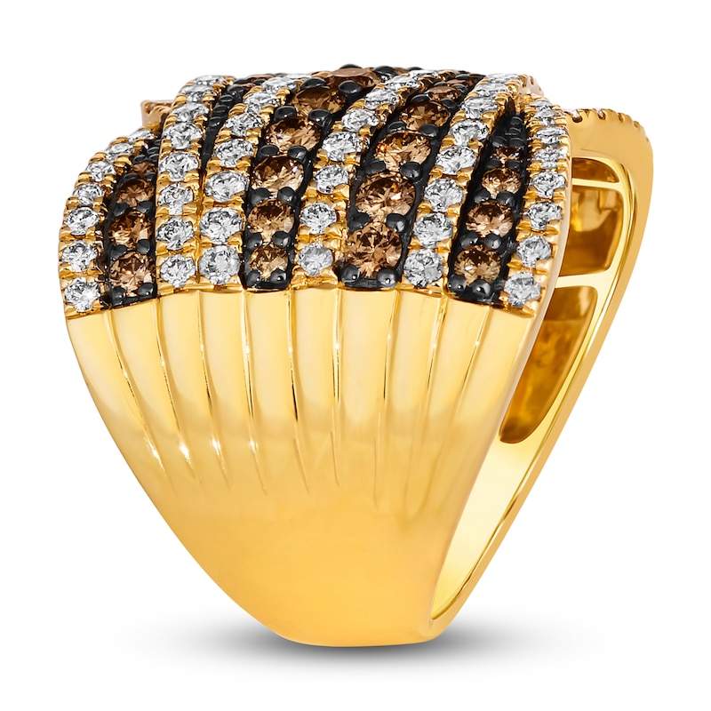 Main Image 4 of Le Vian Wrapped In Chocolate Diamond Ring 2-1/3 ct tw Round 14K Honey Gold