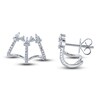 Thumbnail Image 2 of Shy Creation Diamond Cuff Earrings 1/2 ct tw Round/Pear 14K White Gold SC55020499