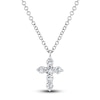 Thumbnail Image 1 of Shy Creation Diamond Cross Necklace 1/5 ct tw Round 14K White Gold 18" SC55021393