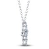 Thumbnail Image 2 of Shy Creation Diamond Cross Necklace 1/5 ct tw Round 14K White Gold 18" SC55021393