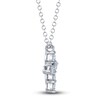 Thumbnail Image 1 of Shy Creation Diamond Cross Necklace 1/5 ct tw Round 14K White Gold 18" SC55021393