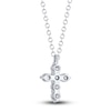 Thumbnail Image 3 of Shy Creation Diamond Cross Necklace 1/5 ct tw Round 14K White Gold 18" SC55021393
