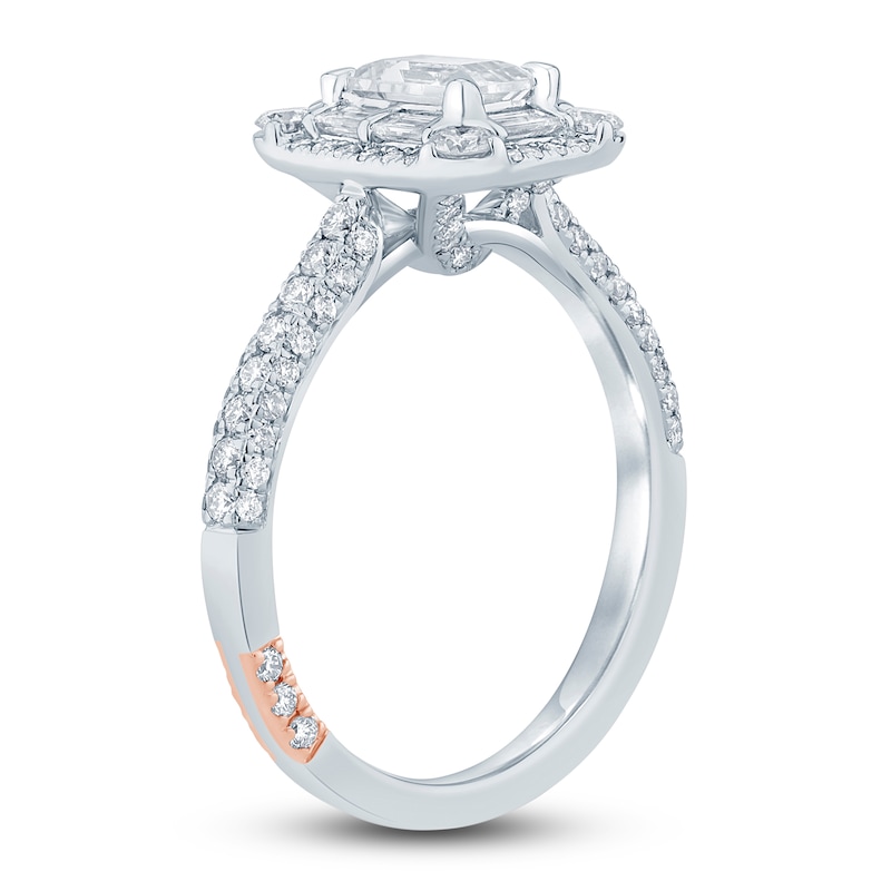 Main Image 2 of Pnina Tornai Diamond Engagement Ring 1-1/3 ct tw Emerald/Baguette/ Round 14K White Gold