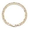 Thumbnail Image 4 of Solid Faux Pave Mariner Chain Necklace 14K Yellow Gold 20" 5.1mm