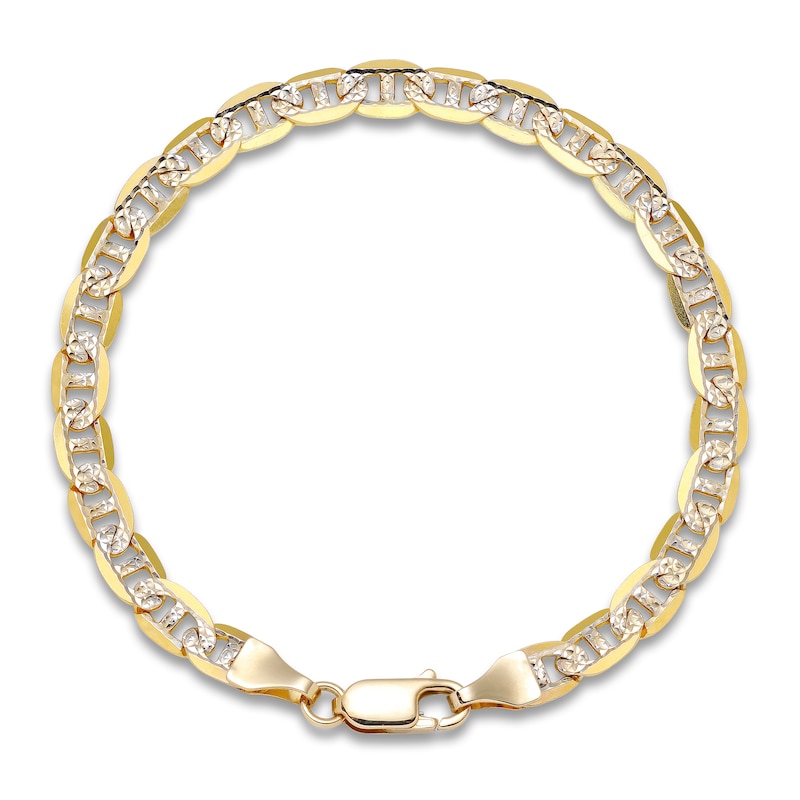 Main Image 4 of Solid Faux Pave Mariner Chain Necklace 14K Yellow Gold 20" 5.1mm