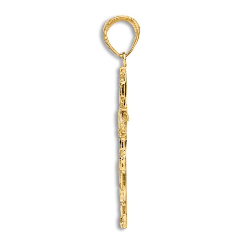 Main Image 2 of Flat Cross Pendant Necklace 14K Yellow Gold 18"