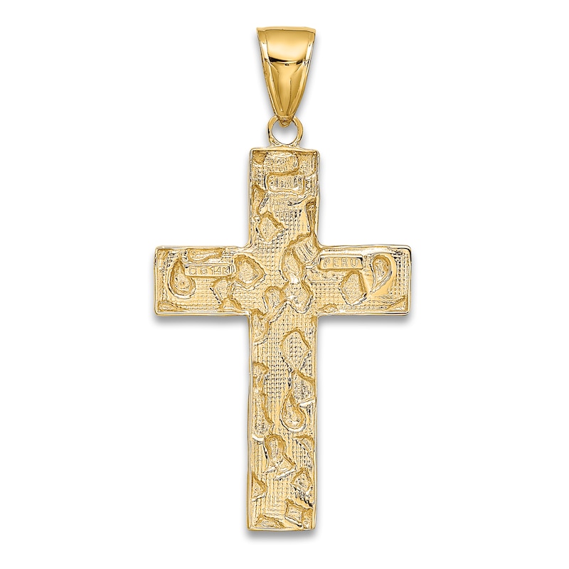 Main Image 3 of Flat Cross Pendant Necklace 14K Yellow Gold 18"