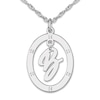 Thumbnail Image 1 of Diamond Initial Pendant Necklace 1/20 ct tw Round 14K White Gold 18"