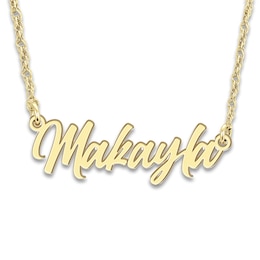 High-Polish Name Link Necklace 14K Yellow Gold 18"