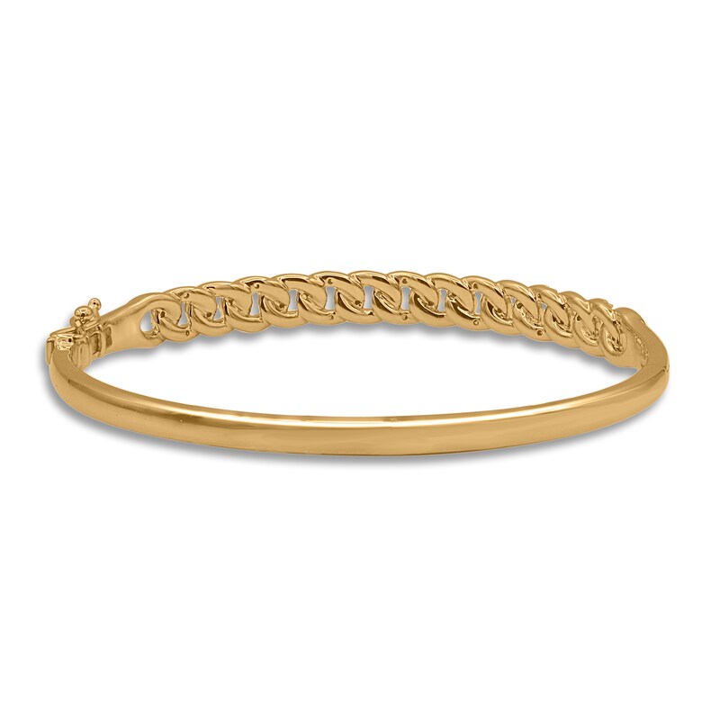 Diamond Bangle Bracelet 1/2 ct tw Round 14K Yellow Gold 7"
