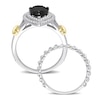 Thumbnail Image 2 of Y-Knot Black Diamond Bridal Set 2-1/3 ct tw Pear/Round 14K Two-Tone Gold