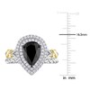 Thumbnail Image 3 of Y-Knot Black Diamond Bridal Set 2-1/3 ct tw Pear/Round 14K Two-Tone Gold