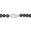 Thumbnail Image 2 of Men's Black Freshwater Cultured Pearl Bracelet Sterling Silver 9"