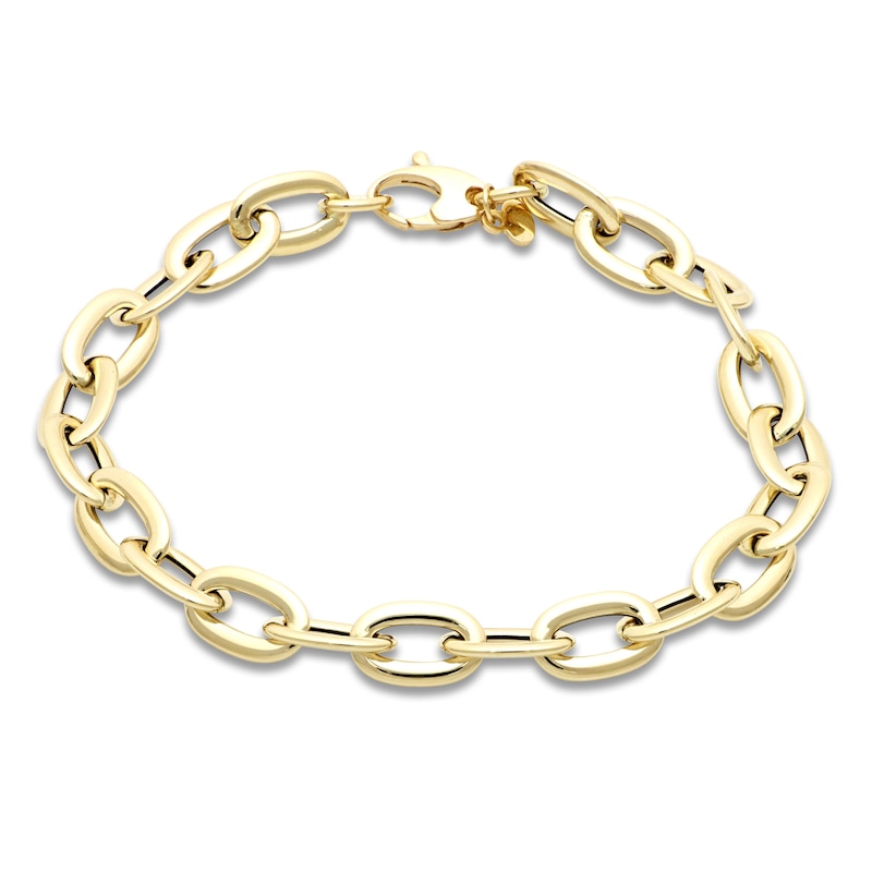 Main Image 1 of Italia D'Oro Hollow Graduated Link Bracelet 14K Yellow Gold 7.5"