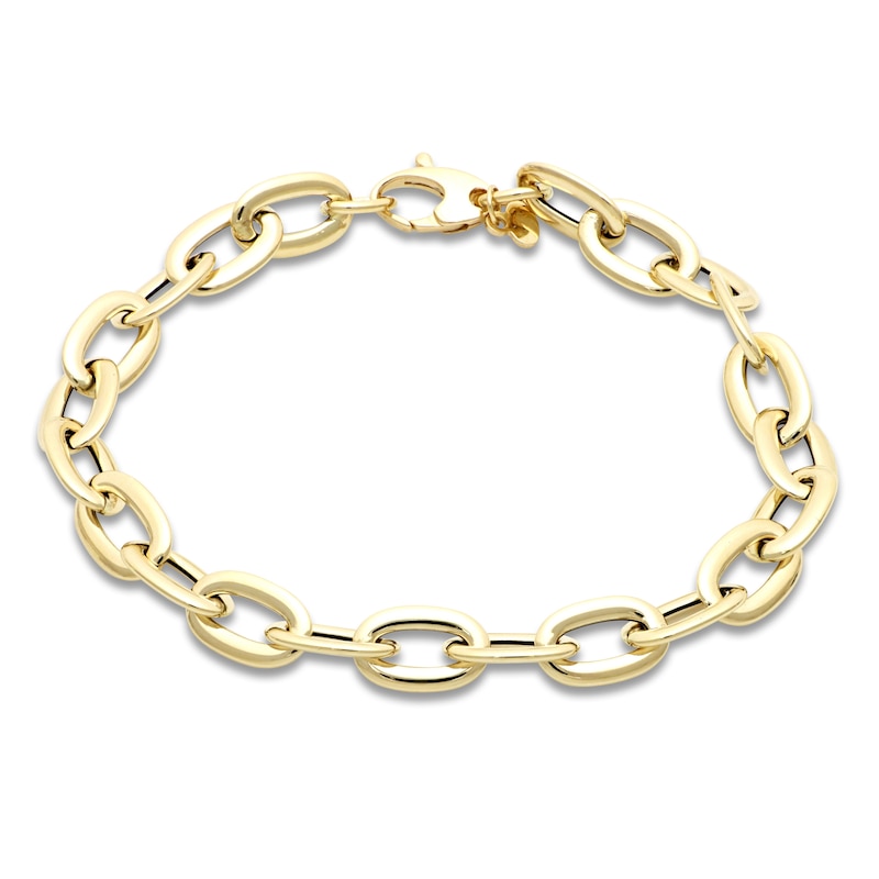 Italia D'Oro Hollow Graduated Link Bracelet 14K Yellow Gold 7.5"