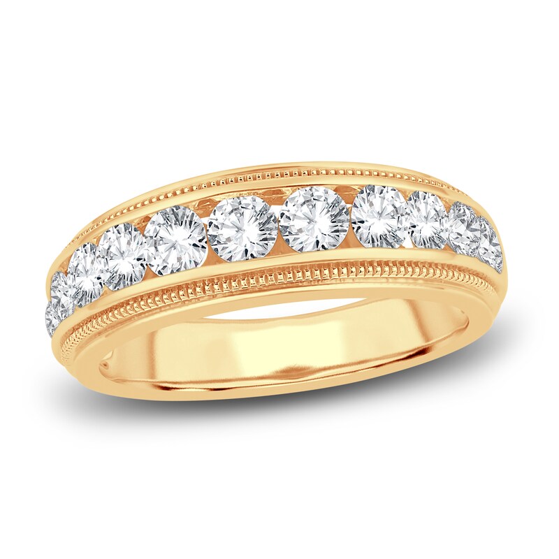 Main Image 1 of Men's Diamond Wedding Band 1-1/2 ct tw Round 14K Yellow Gold