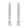 Thumbnail Image 1 of Diamond Drop Earrings 1/2 ct tw Emerald/Round 14K Rose Gold