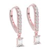 Thumbnail Image 2 of Diamond Drop Earrings 1/2 ct tw Emerald/Round 14K Rose Gold