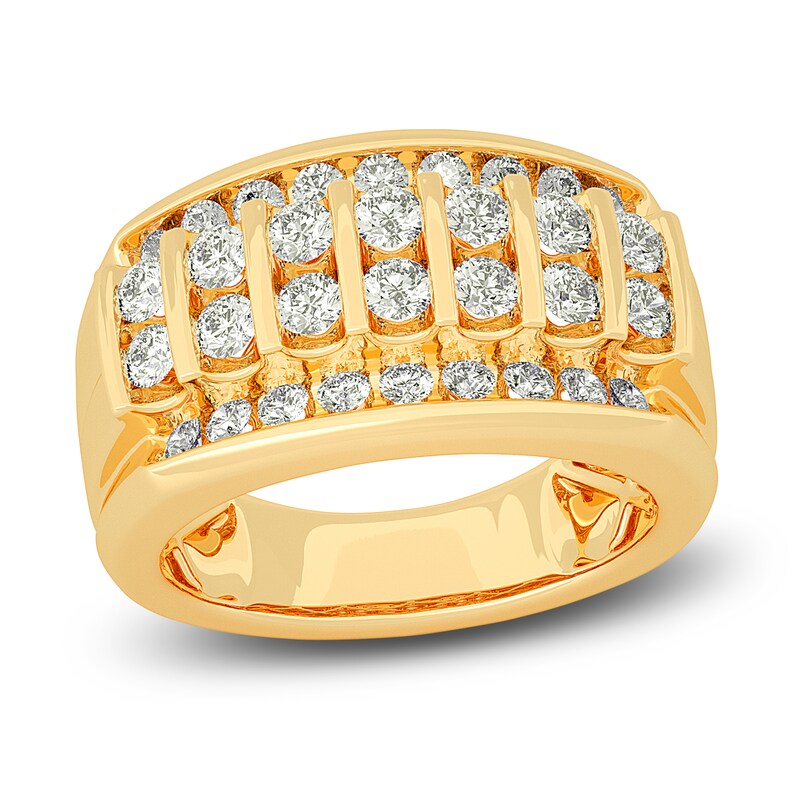 Main Image 1 of Men's Diamond Ring 2 ct tw Round 14K Yellow Gold