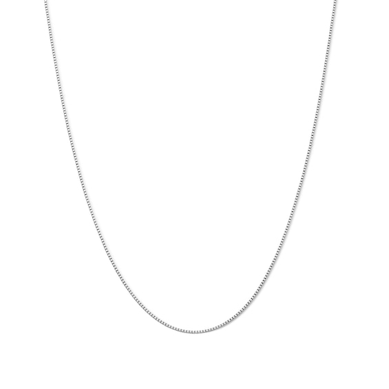 Solid Box Chain 14K White Gold 16-20" Adjustable Length 1mm