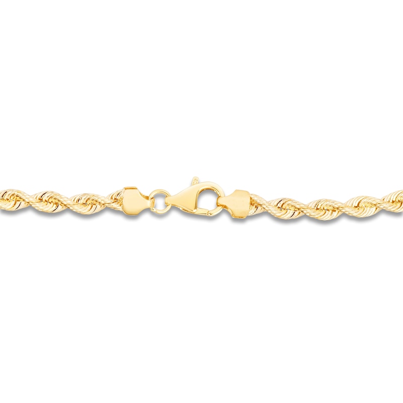 Main Image 3 of Solid Silk Rope Chain Necklace 14K Yellow Gold 22" 4.3mm