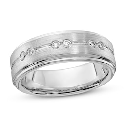 Men's Diamond Anniversary Band 1/5 ct tw Round 14K White Gold