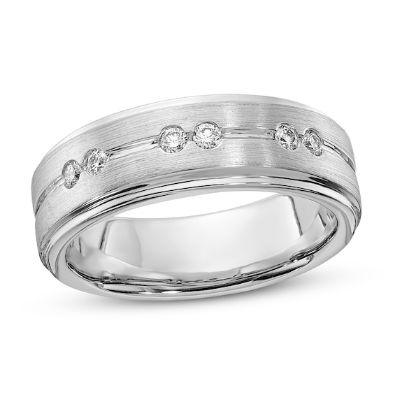 Men's Diamond Anniversary Band 1/5 ct tw Round 14K White Gold