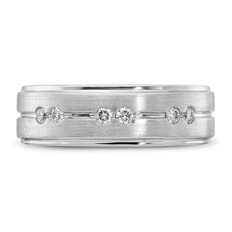 Main Image 2 of Men's Diamond Anniversary Band 1/5 ct tw Round 14K White Gold