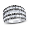 Thumbnail Image 1 of Black & White Diamond Anniversary Band 2 ct tw Round 14K White Gold