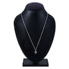Thumbnail Image 3 of Montana Blue Oval-Cut Natural Sapphire Necklace 1/20 ct tw Round Diamonds 14K White Gold 18"