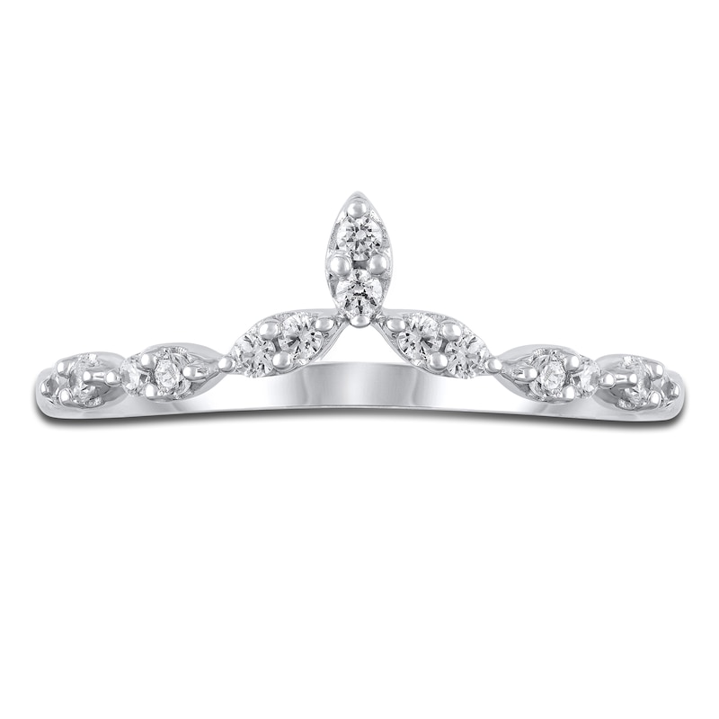 Main Image 2 of Diamond Chevron Ring 1/6 ct tw Round 14K White Gold
