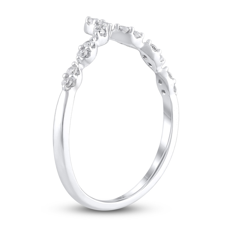 Main Image 3 of Diamond Chevron Ring 1/6 ct tw Round 14K White Gold