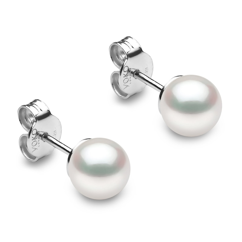 Main Image 1 of Yoko London White Akoya Cultured Pearl Stud Earrings 18K White Gold