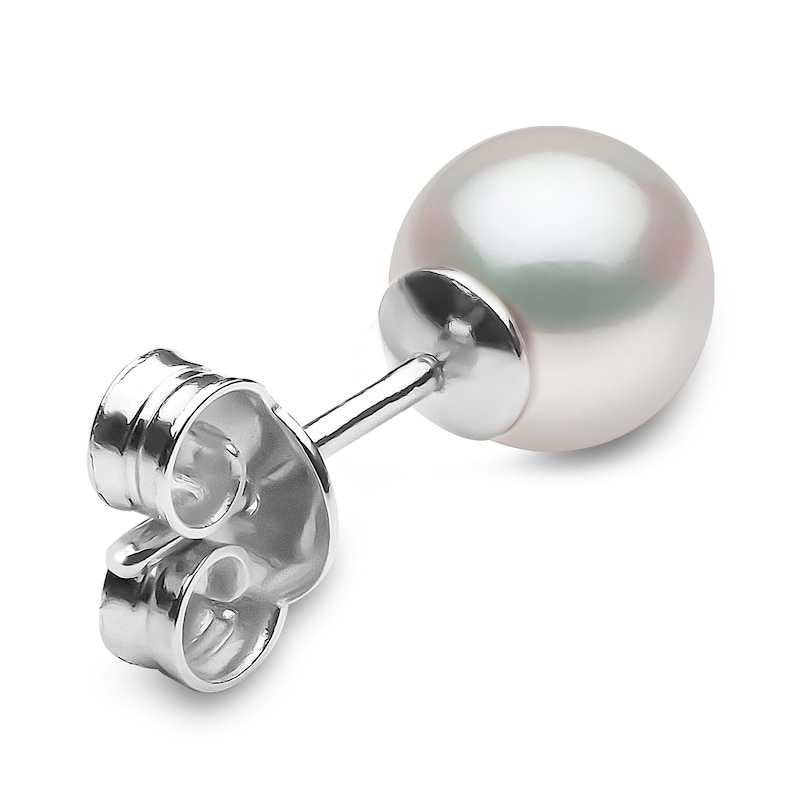 Main Image 3 of Yoko London White Akoya Cultured Pearl Stud Earrings 18K White Gold
